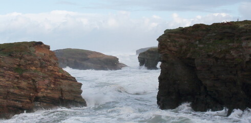 Cyclone Bella at Cathedrals Beach in Galician Coast