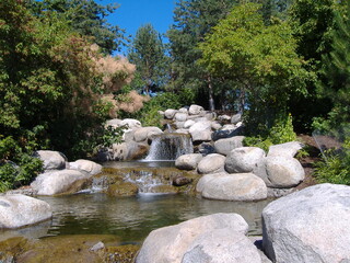 Waterfall rock garden in Kelowna BC.