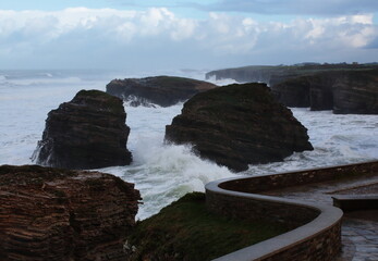 Cyclone Bella at Cathedrals Beach in Galician Coast