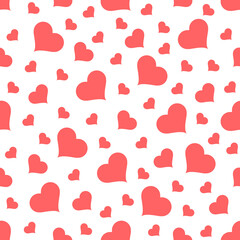 Fototapeta na wymiar Seamless heart pattern vector illustration background. Love symbol concept. Valentines day wallpaper.