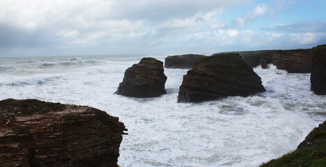 Cyclone Bella at Cathedrals Beach in Galician Coast