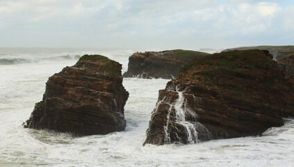 Cyclone Bella at Cathedrals Beach in Galician Coast
