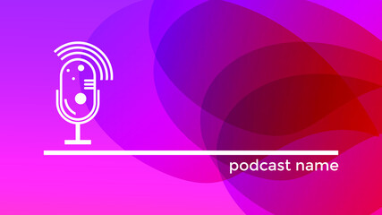 ABSTRACT TEMPLATE PODCAST MICROPHONE WITH GRADIENT LIQUID COLOR DESIGN BACKGROUND VECTOR. GOOD FOR COVER DESIGN, BANNER, WEB,SOCIAL MEDIA