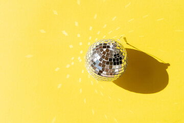 Disco balls on blue background