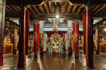 Fototapeta na wymiar Interior of the Mindroling Monastery, Zhanang County, Shannan Prefecture, Tibet Autonomous Region, China - Asia