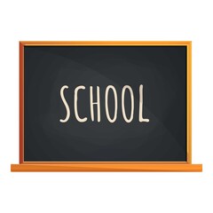 School word chalkboard icon. Cartoon of school word chalkboard vector icon for web design isolated on white background