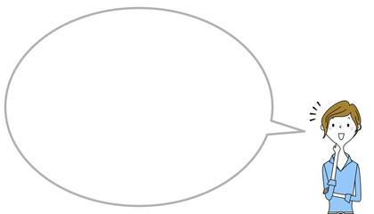 気付くビジネスウーマン　ふきだし