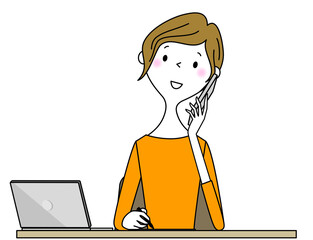 リモートワーク中のビジネスウーマン