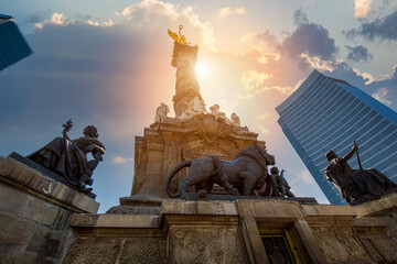 Angel of Independence monument located on Reforma Street near historic center of Mexico City.