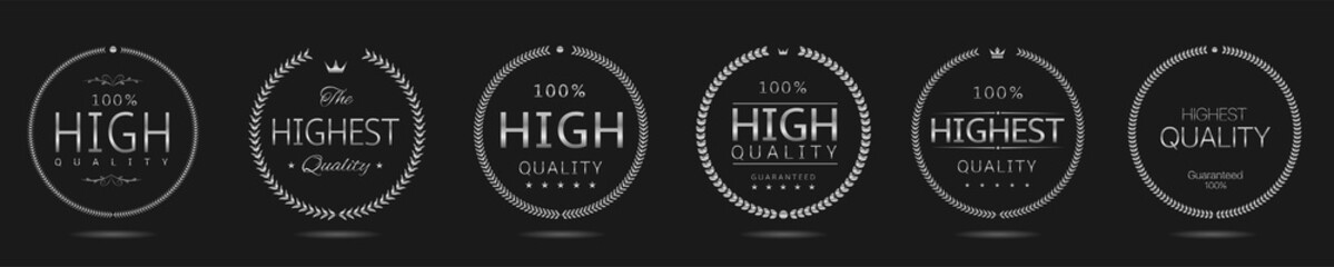 Fototapeta premium Silver wreath icons