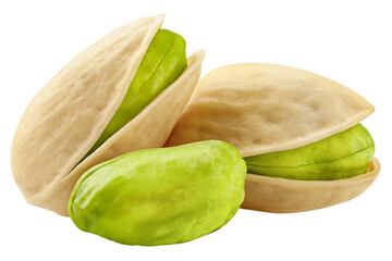 pistachio isolated on white background, clipping path, full depth of field