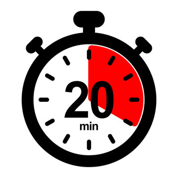 nswi20 NewStopWatchIcon nswi - english - timer and stopwatch icon. - countdown timer. - 20 minutes - simple black pictogram - xxl e10088