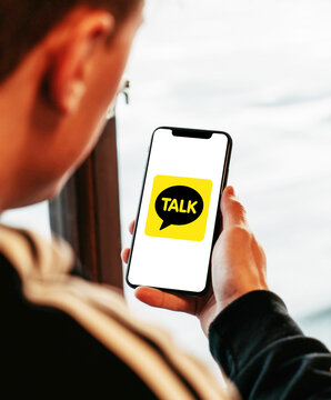 kakaotalk on glossy realistic texture