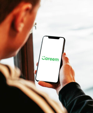 careem on glossy realistic texture