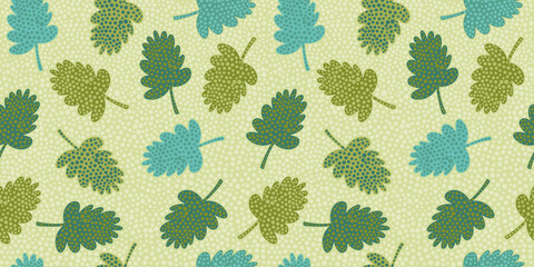 Artistic seamless pattern with abstract leaves. Modern design for paper, cover, fabric, interior decor and other.