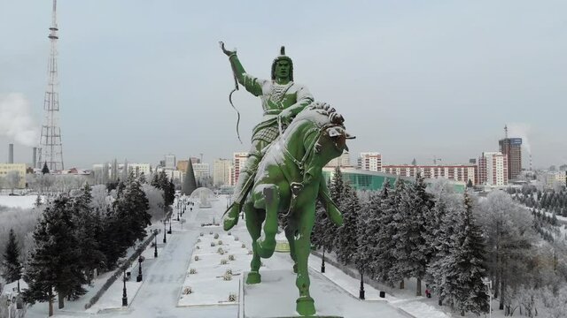 Monument To Salavat Yulaev. Ufa, Bashkortostan. Shooting date December 2020.