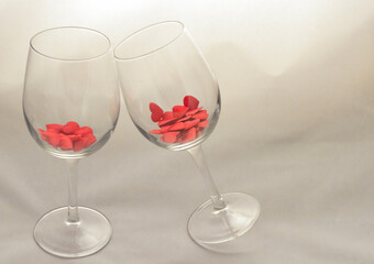 Valentine's Day. Love. Red hearts.