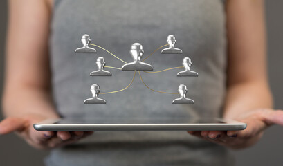 hierarchy connection team group 3d