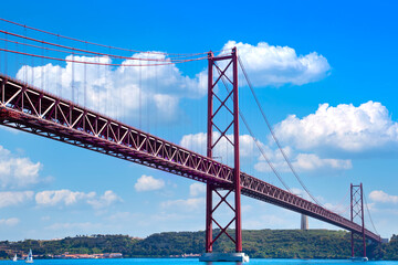 Lisbon, Landmark suspension 25 of April bridge.