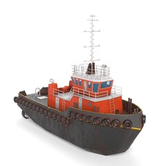 3D Illustration of a Tug Baot