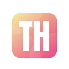 TH Letter Logo Design With Simple style