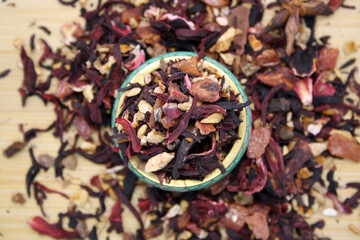 Fruit tea with the addition various herbs.