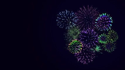 Fireworks background with copy space.  Happy New Year concept