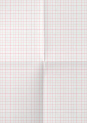 White crumpled paper. Red graph lines.