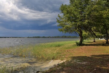 Fototapeta na wymiar storm over the lake