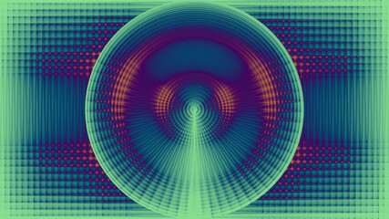Obraz premium Rendu d'un travail numérique, représentant un cercle aux subtils dégradés colorés et à la texture abstraite.