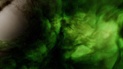 nebula gas cloud in deep outer space, science fiction illustrarion, colorful space background with stars 3d render
