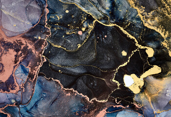Alcohol ink art.Mixing liquid paints. Modern, abstract colorful background, wallpaper. Marble texture.Translucent colors
