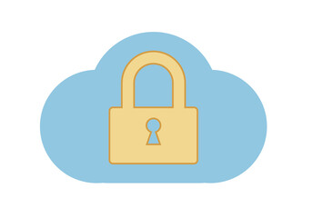 Nube con candado por la protección de datos en internet.