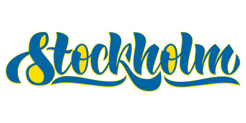 Stockholm hand written word in brush lettering style