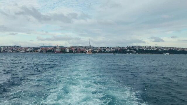The Maiden's Tower, also known as Leander's Tower since the medieval Byzantine period, is a tower on a small islet at the southern entrance of the Bosphorus strait 200 m from the coast of &Uuml;sk&uuml;dar