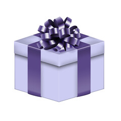 Realistic 3D Gift Box with Bow and Ribbon. Vector Illustration EPS10