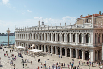 Fototapeta na wymiar Marciana Library, in the Piazzetta San Marco in Venice, Italy, Europe