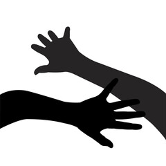 Fototapeta premium hands silhouette vector