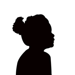 a girl head silhouette vector