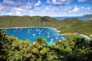 St. John USVI looking down from the Great House ruins onto Maho Beach