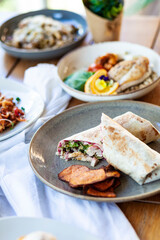 grilled chicken tortilla with vegetables