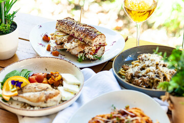 grilled chicken with vegetables