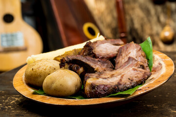 Roasted meat to the llanera