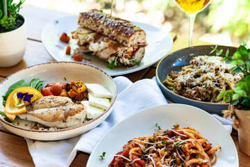 grilled chicken with vegetables