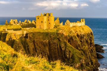 The famous Dunnottar Castle in Scotland, Great Britain, Europe