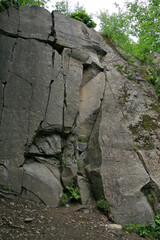 Zamczysko reserve near Scieszkow Gron, rock formations in Little Beskids, Poland
