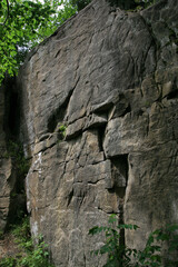 Zamczysko reserve near Scieszkow Gron, rock formations in Little Beskids, Poland