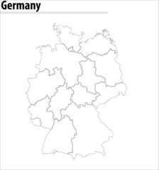 Fototapeta na wymiar Germany map illustration vector detailed Germany map with states