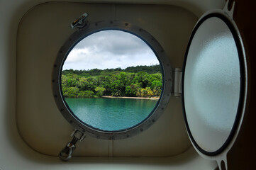 porthole,view from cruise ship window
