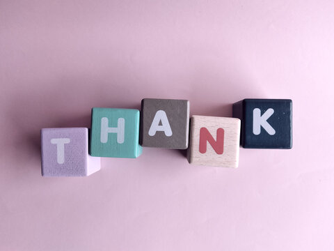 Wooden block thank sign